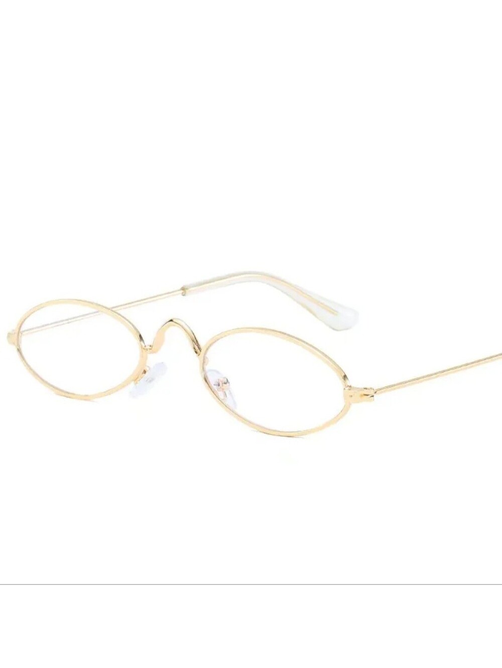 Classic Oval Metal Frame Glasses - Gold